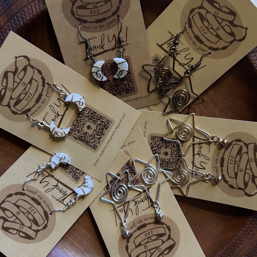 Moon and star earrings